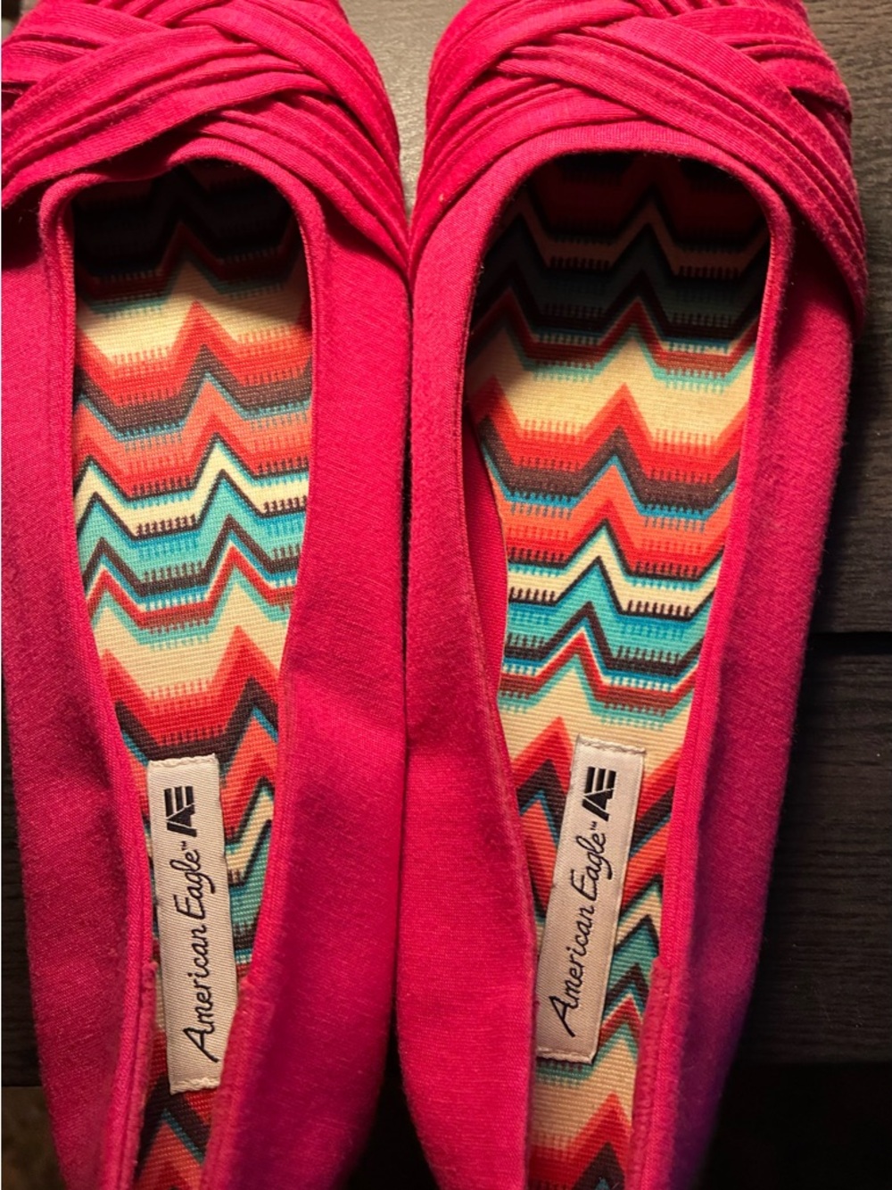 American Eagle Pink Twist-Front Ballet Flats size 9